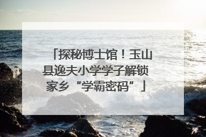 探秘博士馆！玉山县逸夫小学学子解锁家乡“学霸密码”