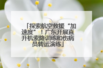 探索航空救援“加速度”！广东开展直升机索降训练和伤病员转运演练