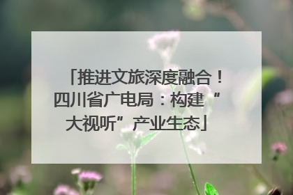 推进文旅深度融合！四川省广电局：构建“大视听”产业生态