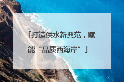 打造供水新典范，赋能“品质西海岸”