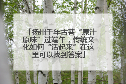 扬州千年古巷“原汁原味”过端午，传统文化如何“活起来”在这里可以找到答案