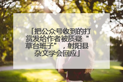 把公众号收到的打赏发给作者被质疑“草台班子”，射阳县杂文学会回应
