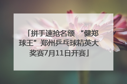 拼手速抢名额 “健郑球王”郑州乒乓球精英大奖赛7月11日开赛
