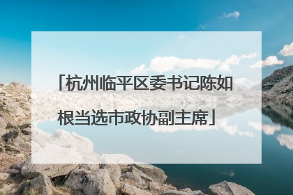 杭州临平区委书记陈如根当选市政协副主席