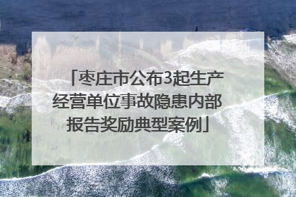 枣庄市公布3起生产经营单位事故隐患内部报告奖励典型案例