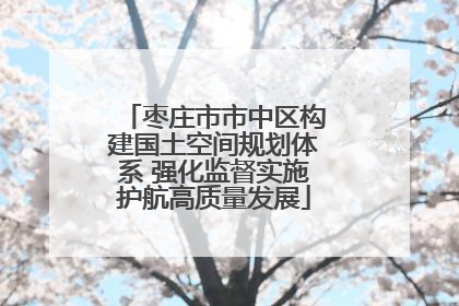 枣庄市市中区构建国土空间规划体系 强化监督实施护航高质量发展