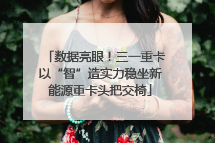 数据亮眼！三一重卡以“智”造实力稳坐新能源重卡头把交椅