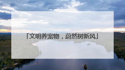 文明养宠物，蔚然树新风