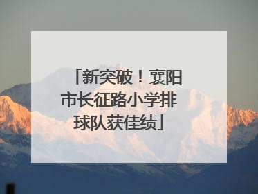新突破！襄阳市长征路小学排球队获佳绩