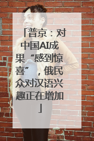 普京：对中国AI成果“感到惊喜”，俄民众对汉语兴趣正在增加