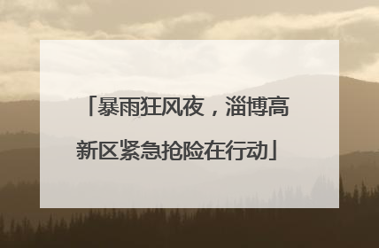 暴雨狂风夜，淄博高新区紧急抢险在行动
