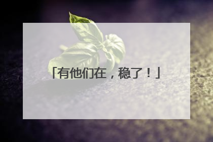 有他们在，稳了！