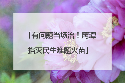 有问题当场治！鹰潭掐灭民生难题火苗