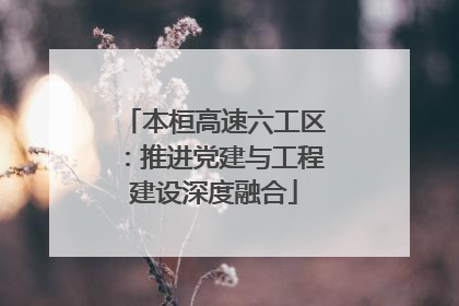 本桓高速六工区：推进党建与工程建设深度融合