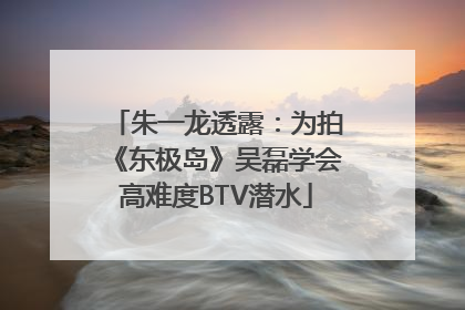 朱一龙透露：为拍《东极岛》吴磊学会高难度BTV潜水