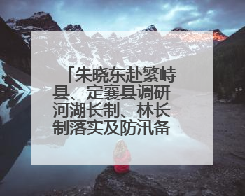 朱晓东赴繁峙县、定襄县调研河湖长制、林长制落实及防汛备汛等工作