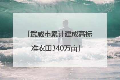 武威市累计建成高标准农田340万亩