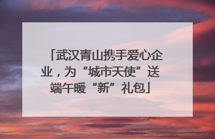 武汉青山携手爱心企业，为“城市天使”送端午暖“新”礼包