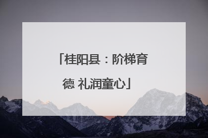 桂阳县：阶梯育德 礼润童心