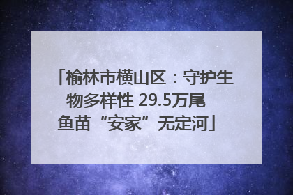 榆林市横山区：守护生物多样性 29.5万尾鱼苗“安家”无定河