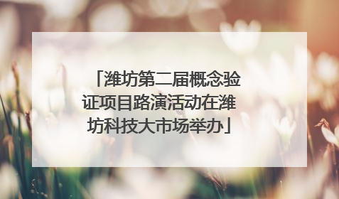 潍坊第二届概念验证项目路演活动在潍坊科技大市场举办