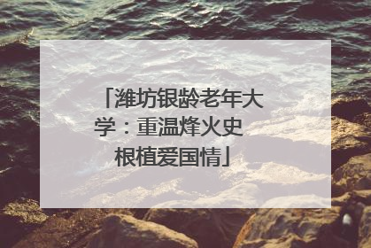 潍坊银龄老年大学：重温烽火史 根植爱国情
