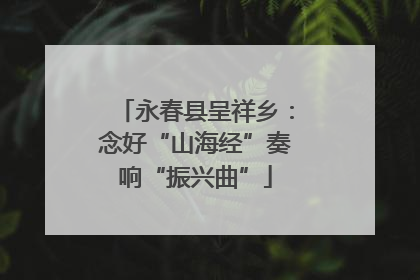 永春县呈祥乡：念好“山海经”奏响“振兴曲”