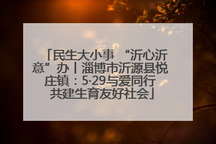 民生大小事 “沂心沂意”办丨淄博市沂源县悦庄镇：5·29与爱同行 共建生育友好社会