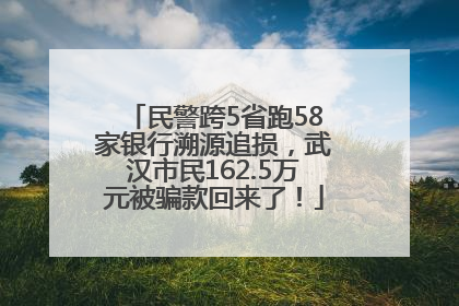 民警跨5省跑58家银行溯源追损，武汉市民162.5万元被骗款回来了！