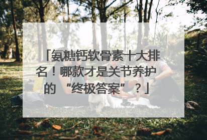 氨糖钙软骨素十大排名！哪款才是关节养护的 “终极答案”？