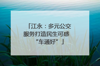 江永：多元公交服务打造民生可感“车通好”