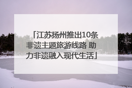 江苏扬州推出10条非遗主题旅游线路 助力非遗融入现代生活