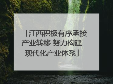 江西积极有序承接产业转移 努力构建现代化产业体系