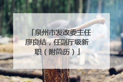 泉州市发改委主任廖良结，任副厅级新职（附简历）
