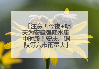 注意！今夜+明天为安徽强降水集中时段！安庆、铜陵等六市雨量大