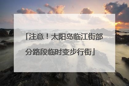 注意！太阳岛临江街部分路段临时变步行街