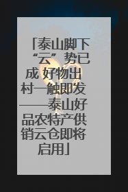 泰山脚下“云”势已成 好物出村一触即发——泰山好品农特产供销云仓即将启用