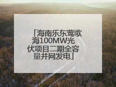 海南乐东莺歌海100MW光伏项目二期全容量并网发电