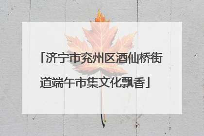 济宁市兖州区酒仙桥街道端午市集文化飘香
