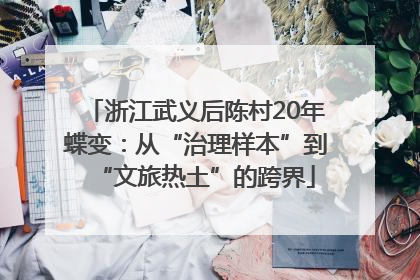浙江武义后陈村20年蝶变：从“治理样本”到“文旅热土”的跨界