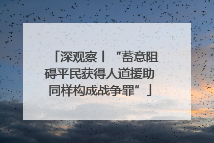 深观察丨“蓄意阻碍平民获得人道援助同样构成战争罪”