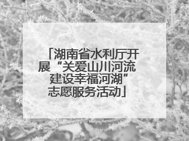湖南省水利厅开展“关爱山川河流 建设幸福河湖”志愿服务活动