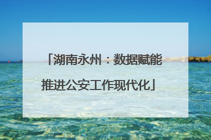湖南永州：数据赋能推进公安工作现代化