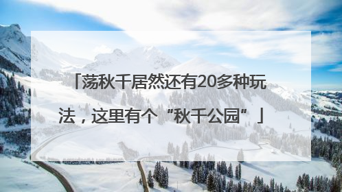 荡秋千居然还有20多种玩法，这里有个“秋千公园”