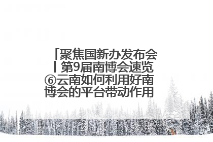 聚焦国新办发布会丨第9届南博会速览⑥云南如何利用好南博会的平台带动作用，深化与南亚国家的交流与合作？