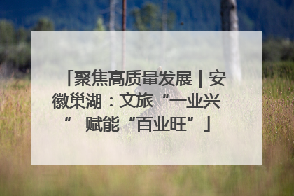 聚焦高质量发展｜安徽巢湖：文旅“一业兴” 赋能“百业旺”