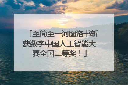 至简至一河图洛书斩获数字中国人工智能大赛全国二等奖！