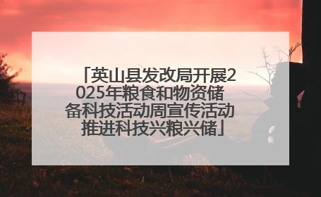 英山县发改局开展2025年粮食和物资储备科技活动周宣传活动 推进科技兴粮兴储