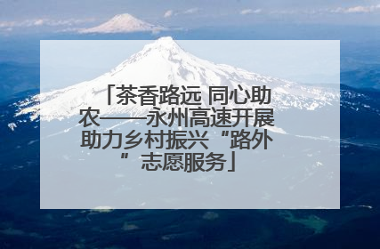 茶香路远 同心助农——永州高速开展助力乡村振兴“路外”志愿服务
