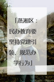 蒸湘区：民办教育要坚持党建引领、规范办学行为